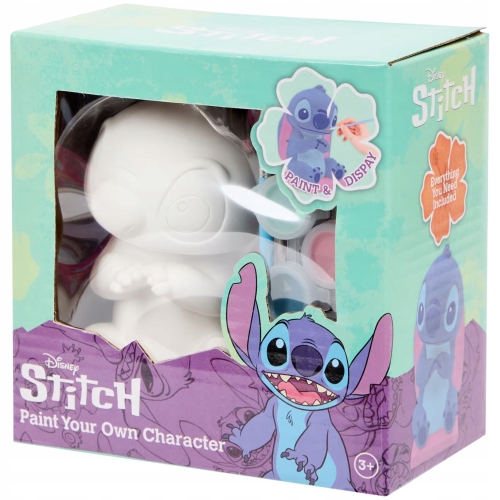 FIGURKA GIPSOWA 11 CM DO POMALOWANIA ZESTAW: FARBKI PĘDZELEK DISNEY STITCH