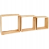 3x DREWNIANY REGAŁ ŚCIENNY CUBE PÓŁKA WISZĄCA Home Decor Accents BUK