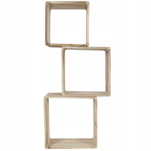 3x DREWNIANY REGAŁ ŚCIENNY CUBE PÓŁKA WISZĄCA Home Decor Accents BUK