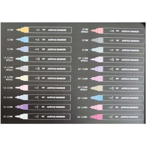 Pisaki Mazaki Markery Flamastry Cienkopisy Akrylowe DecoTime 07-2.5 40 szt.