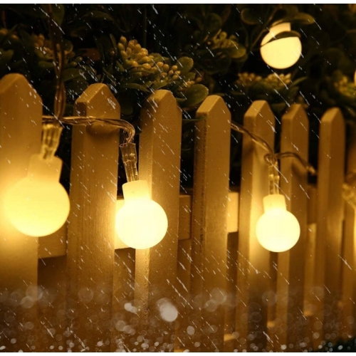 GIRLANDA OGRODOWA LAMPKI DUŻE LED TARAS BALKON OGRÓD 50 szt SZNUR 15m
