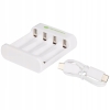 Ładowarka E421 NiMH firma GP ładowanie 4 Batterii AKU AA AAA 6h White Biała