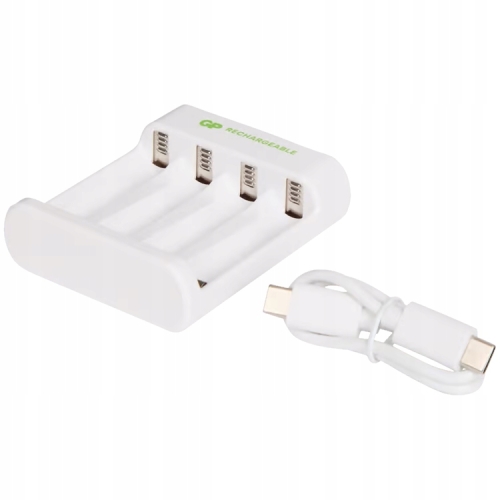 Ładowarka E421 NiMH firma GP ładowanie 4 Batterii AKU AA AAA 6h White Biała