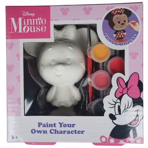FIGURKA GIPSOWA 11 CM DO POMALOWANIA ZESTAW: FARBKI PĘDZELEK MINNIE MOUSE