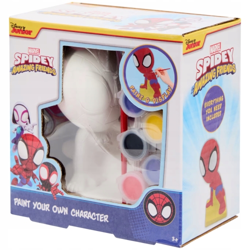 FIGURKA GIPSOWA 11 CM DO POMALOWANIA ZESTAW: FARBKI PĘDZELEK DISNEY SPIDEY
