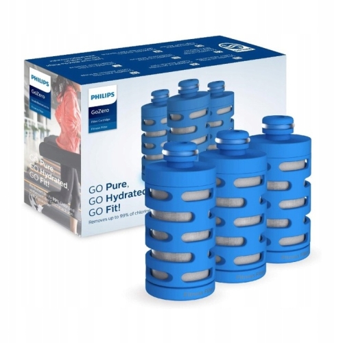 BUTELKA FILTRUJĄCA GoZero PHILIPS + ZESTAW 4 FILTRY AWP287 RÓŻOWA