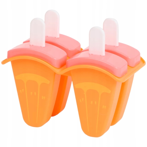 FOREMKI DO ROBIENIA LODÓW LODY NA PATYKU WIELOKROTNEGO UŻYCIA ORANGE 4 SZT
