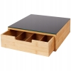 ORGANIZER KAWA HERBATA PRZYPRAWY BAMBUSOWY SZKLANY BLAT 30x30 cm SZKLANKI