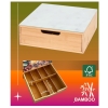 ORGANIZER KAWA HERBATA PRZYPRAWY BAMBUSOWY SZKLANY BLAT 30x30 cm SZKLANKI