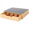 ORGANIZER KAWA HERBATA PRZYPRAWY BAMBUSOWY SZKLANY BLAT 30x30 cm SZKLANKI