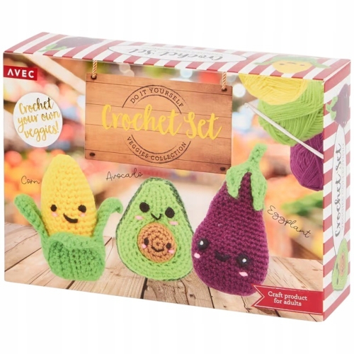 ZESTAW DO SZYDEŁKOWANIA SZYDEŁKO NICI IGŁA OWOCE WIŚNIA SMOCZY OWOC ANANAS