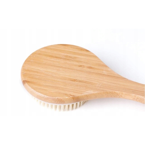 Bambusowa szczotka do kąpieli mycia pleców pod prysznic długa 38 cm masaż