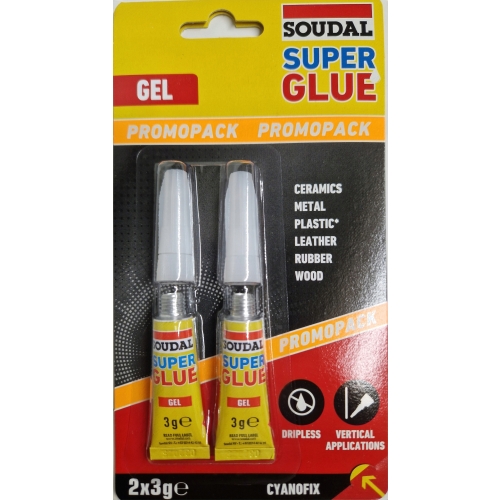 KLEJ SUPER GLUE ŻEL UNIWERSALNY SZYBKI PROMOPACK 2 X 3G 2 sztuki SOUDAL