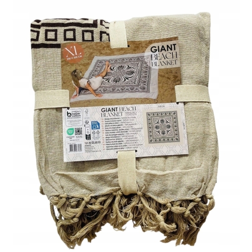 Koc Plażowy XXL 100% Bawełna GIANT BEACH BLANKET 200x200 cm 32