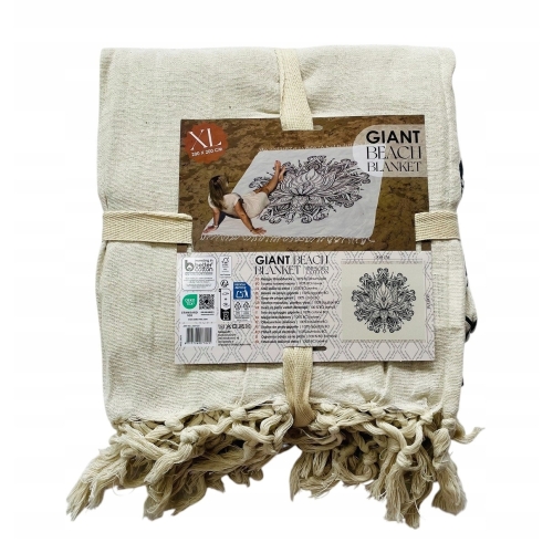 Koc Plażowy XXL 100% Bawełna KWIAT LOTOSU GIANT BEACH BLANKET 200x200 CM