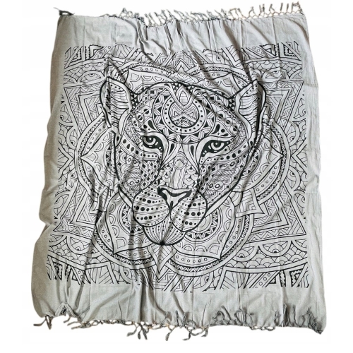 Koc Plażowy XXL 100% Bawełna Mandala TYGRYS GIANT BEACH BLANKET 200x200 cm