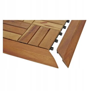 Krawędź kant do płytki tarasowej drewno Akacja 37 x 7 cm brąz Hard Head x 4