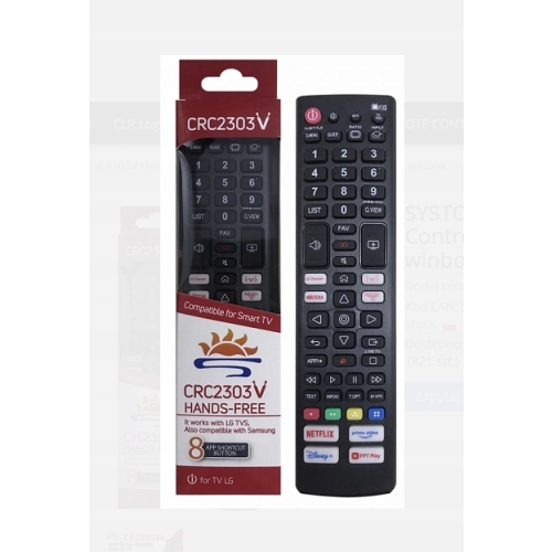 Pilot uniwersalny zamiennik LG LED LCD TV NETFLIX SMART WINBOX CRC2303V