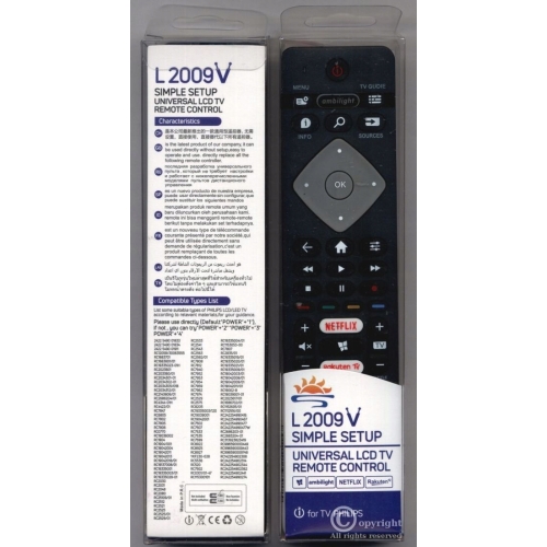 Pilot uniwersalny zamiennik PHILIPS LED LCD TV NETFLIX SMART TV CRC2507V