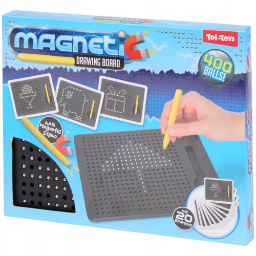 Tablica magnetyczna do rysowania Toi-Toys rysik + 400 kuleczek 17,5 x 22 cm