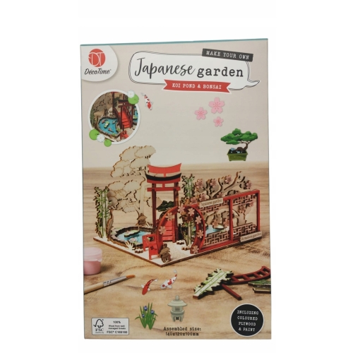 MINIATUROWY DREWNIANY DOMEK JAPOŃSKI POTTERY & PLANTS DecoTime 14 x 14 CM