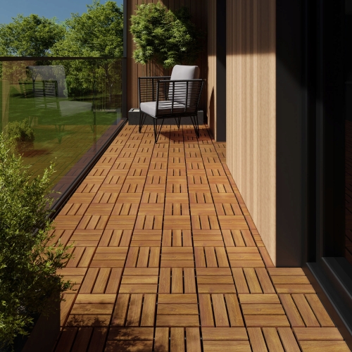 Deska tarasowa płytki zewnętrzne bejcowane grube akacjowe 20 szt 30 x 30 cm