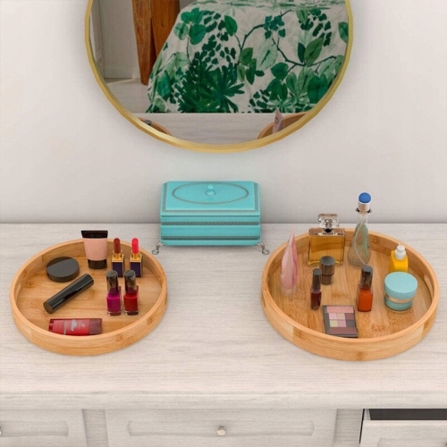 Taca bambusowa drewniana patera dekoracyjna okrągła Ø 38 cm Home prezent