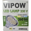 ŻARÓWKA 260 LUMENÓW 3w 48 led VIPOW CIEPŁA BIAŁA MR16 ZAR0336 JAKOŚĆ