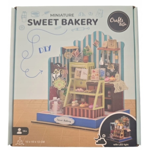 Miniaturowy domek SWEET BAQKERY DIY światło LED Crafts&Co ZRÓB TO SAM