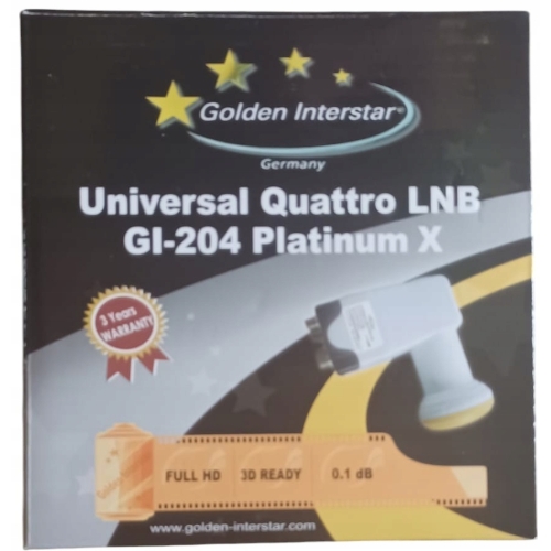 Konwerter satelitarny Quattro GOLDEN GL-204 10.70-12,75 GHz HDTV PLATINUM X