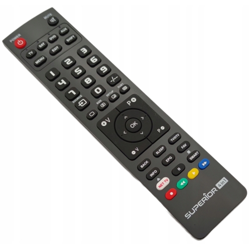 Pilot uniwersalny do TV SAT DVBT BLUERAY VCR DVD HIFI czarny 4in1 Superior
