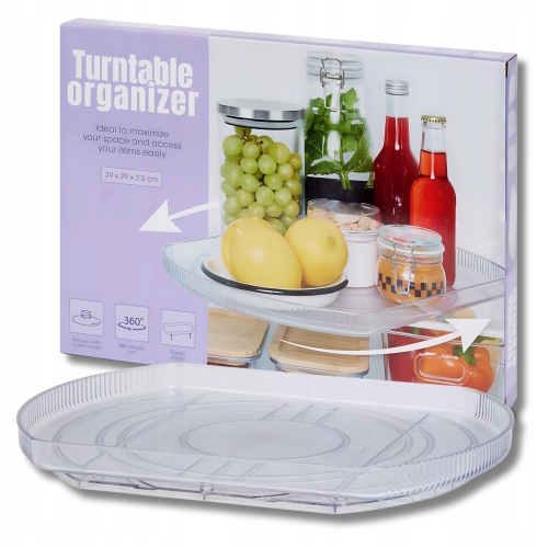 OBROTOWY POJEMNIK NA ŻYWNOŚĆ PRZETWORY ORGANIZER SZAFKA LODÓWKA 39cm