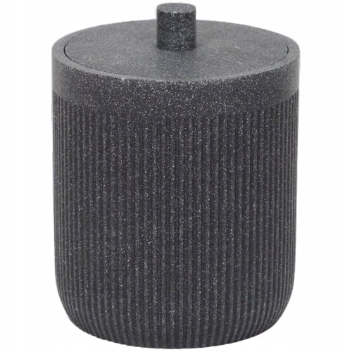 POJEMNIK KUBEK ŁAZIENKOWY ZAMYKANY DO PRZECHOWYWANIA POKRYWKA CZARNY