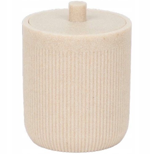 POJEMNIK ŁAZIENKOWY Z POKRYWĄ ZAMYKANY DO PRZECHOWYWANIA BEŻOWY