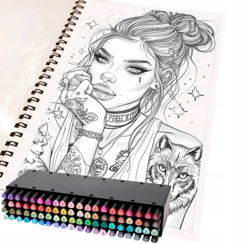 Markery Alkoholowe 80 sztuk dwustronne DecoTime duży box mix Kolory