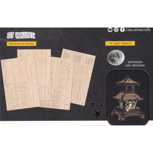 Puzzle 3D DREWNIANE ZRÓB TO SAM Oświetlenie LED JAPOŃSKA PAGODA DECOTIME