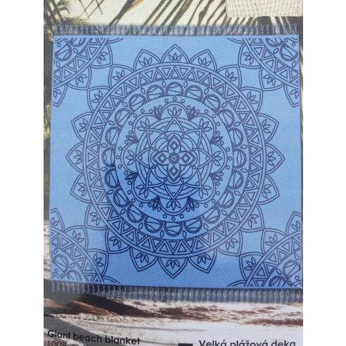 BAWEŁNIANY KOC NARZUTA RĘCZNIK PLAŻOWY DUŻY na wakacje XXL 200x200 cm 722