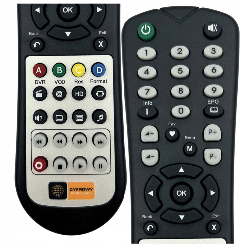 Pilot oryginalny Cyfrowy Polsat Box do dekodera model ESI-88 czarnosrebrny