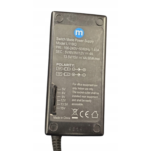 ZASILACZ L11BQ REGULOWANY 5/6/9/12V/13,5/15V 4A UNIWERSALNY