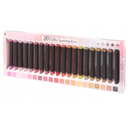 MAZAKI PISAKI MARKERY FLAMASTRY TWINMARKERS WATER GLITTER 06-120 20 SZTUK