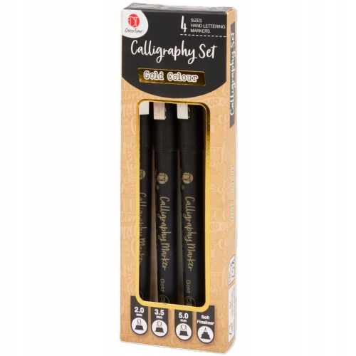 Markery do kaligrafii DécoTime 4 szt. 2,0 3,5 5,0 soft fineliner Złoty Gold