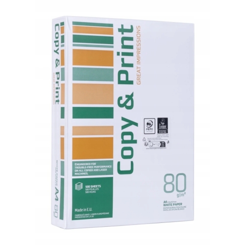 PAPIER BIUROWY KSERO Copy&Print A4 500 ARKUSZY 80 G/M2 BIAŁY GRUBY