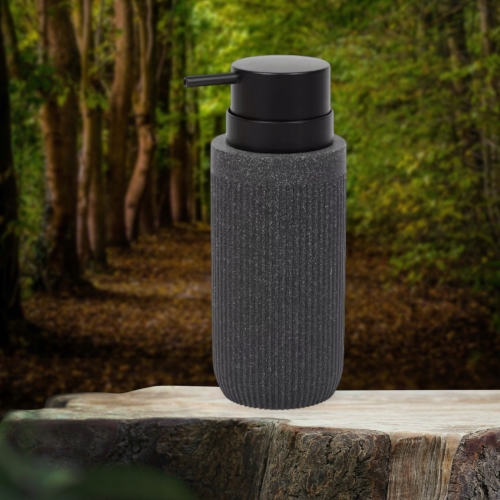 DOZOWNIK NA MYDŁO W PŁYNIE ŁAZIENKOWY WOLNOSTOJĄCY WYTRZYMAŁY CZARNY