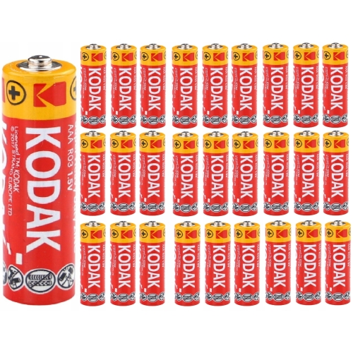 Bateria cynkowo-węglowa Kodak do pilotów mały paluszek AAA (R3) 30 sztuk