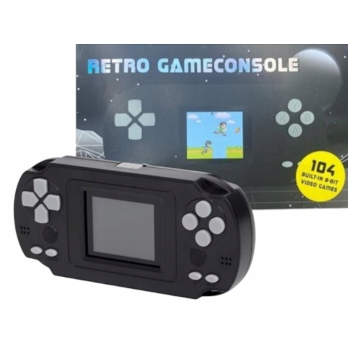 RETRO GAME CONSOLE PRZENOŚNA KONSOLA DO GIER 104 GRY czarna