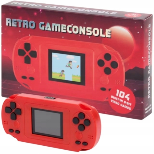 RETRO GAME CONSOLE PRZENOŚNA KONSOLA DO GIER 104 GRY czerwona