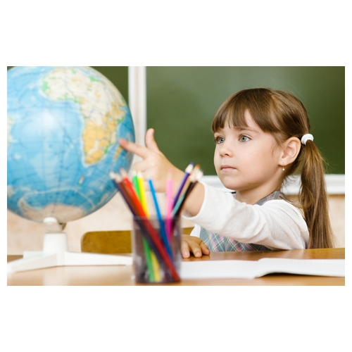 GLOBUS FIZYCZNO POLITYCZNY 23 CM POMOC NAUKOWA DOKŁADNY NIEBIESKI SZKOLNY