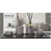 ZESTAW ZAPACHOWY AROMA SET STREET LIGHT DYFUZOR ŚWIECA KAMYCZKI TACKA BLACK