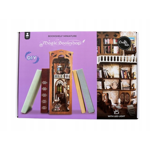 Miniaturowy Bookshelf Domek PAGICZNA KSIĘGARNIA Światło LED ZRÓB TO SAM DIY