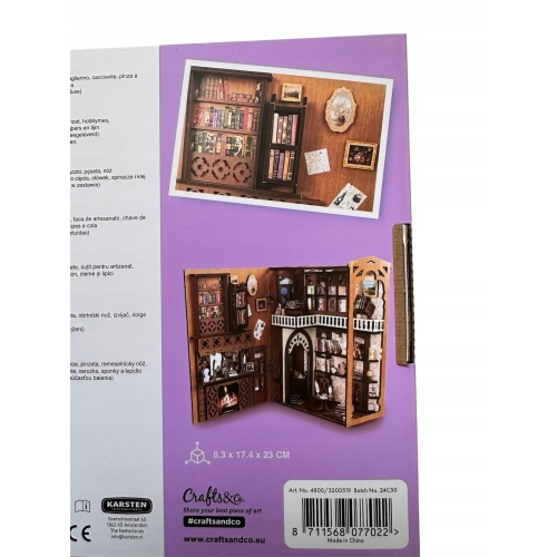 Miniaturowy Bookshelf Domek PAGICZNA KSIĘGARNIA Światło LED ZRÓB TO SAM DIY